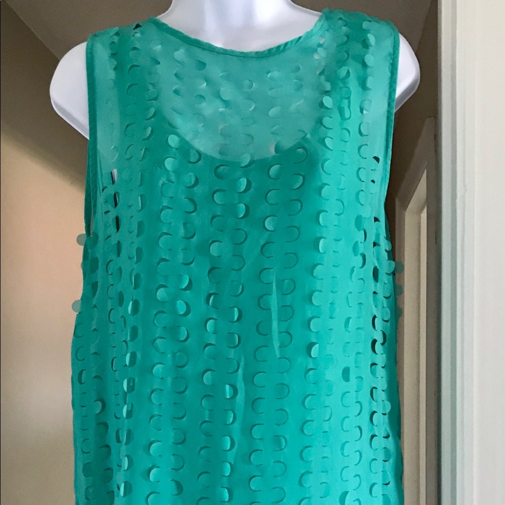 Zara T-shirt collection green layered dress